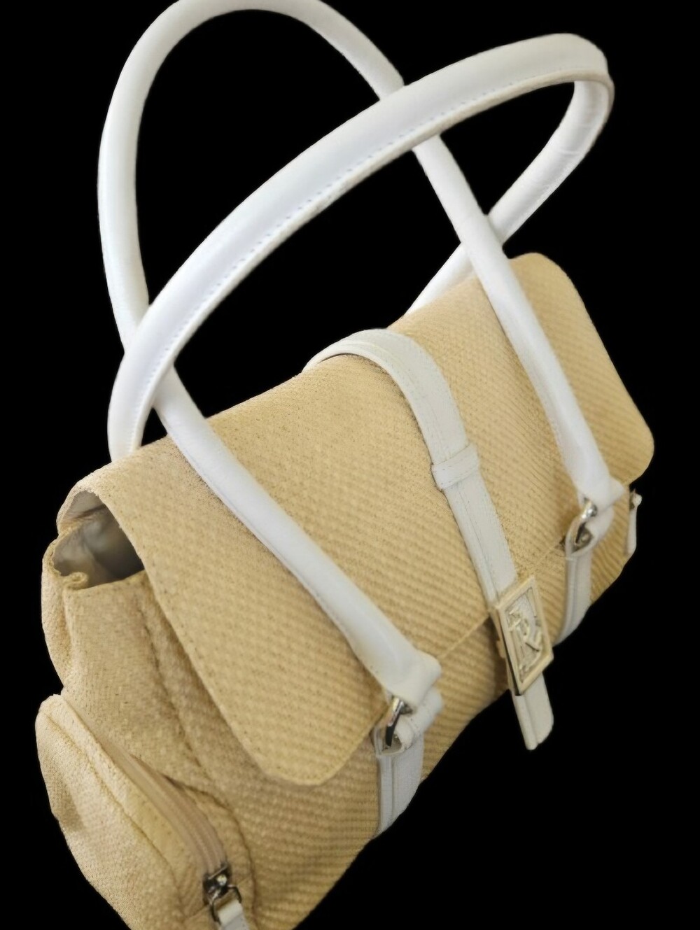 RALPH LAUREN STRAW HANDBAG, LAUREN RALPH LAUREN HANDBAG